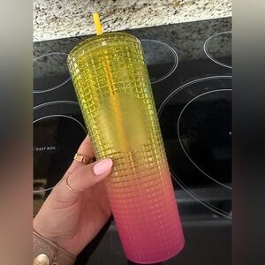 Starbucks Yellow and Pink Gradient Tumbler